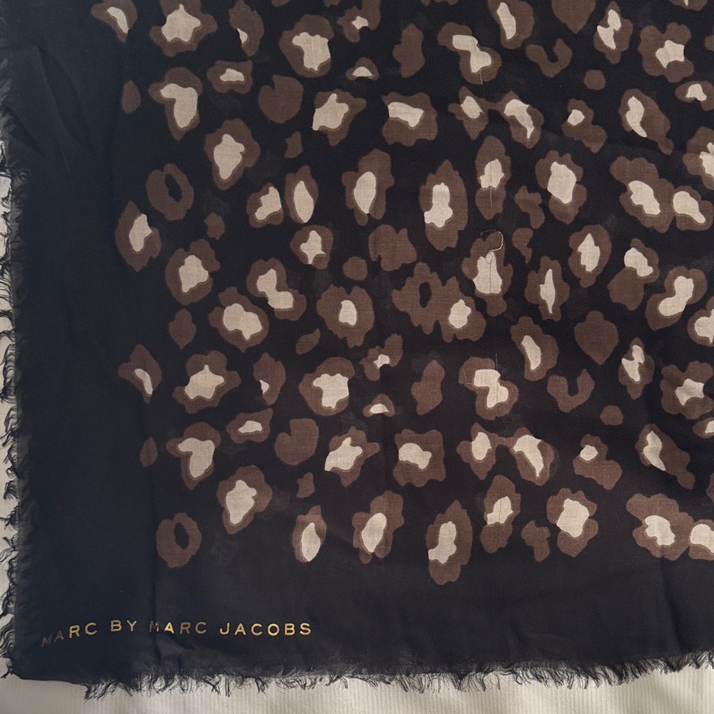Marc by Marc Jacobs Black and Brown Patterned Scarf